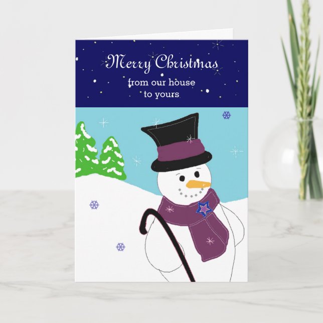 Tarjeta Festiva Jolly Snowman (Anverso)