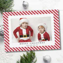 Jolly Stripes Merry Christmas Photo Card