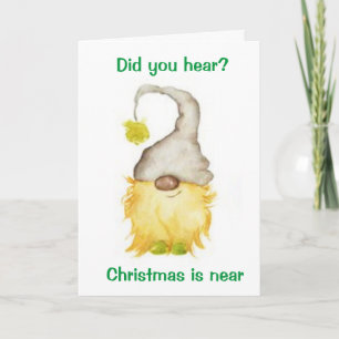 TARJETA FESTIVA JOLLY Y MUY MERRY GNOME SOLO PARA "TÚ"