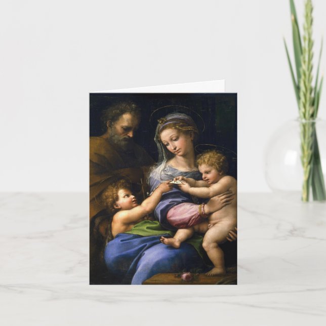 Tarjeta Festiva José, María, Niño Jesús y Juan Bautista (Anverso)