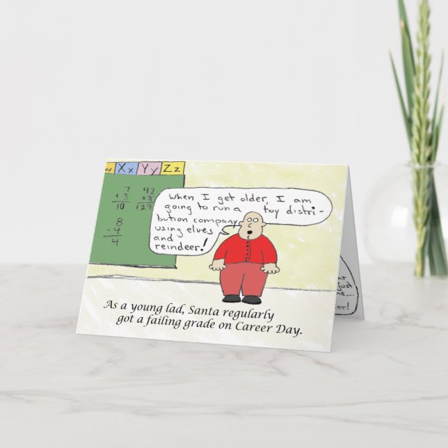 Tarjeta Festiva Joven Santa Santa Santa (Anverso)