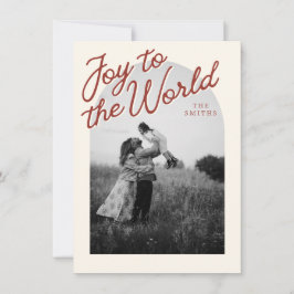 Tarjeta Festiva Joy Christian Classic Red Christmas Photo