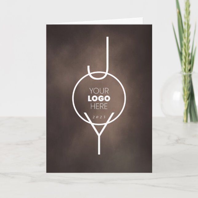 Tarjeta Festiva JOY Cocoa Brown Pintado Negocio (Anverso)