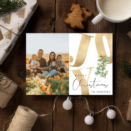 Tarjeta Festiva Joy Family Photo Merry Christmas