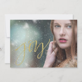 Tarjeta Festiva Joy Faux Gold Script