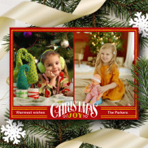 JOY Festividad Red Gold Script Navidades simples d