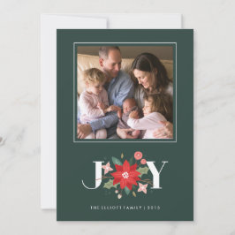 Tarjeta Festiva Joy Flourish Holiday Card - Pine