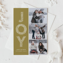 JOY Foliage Lettering Gold Collage de fotos