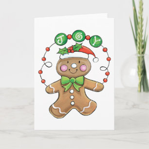 Tarjeta Festiva Joy Gingerbread Cookie