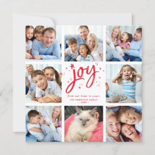 Tarjeta Festiva JOY HAND LETTERED multiplexar 8 cuadros de instagr