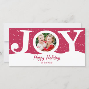 Tarjeta Festiva Joy Holiday Photo Card