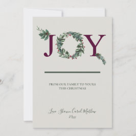 Tarjeta Festiva Joy Holidays Greeting Card