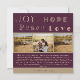 Tarjeta Festiva Joy Hope Peace Love Bible Verse 3 Foto Navidades