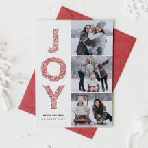 JOY Lettering Navidades rojos Collage de fotos