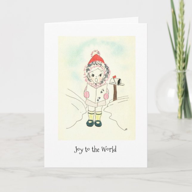 Tarjeta Festiva Joy Little Girl (Anverso)