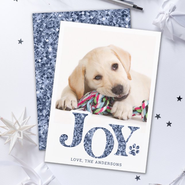 Tarjeta Festiva JOY Mascota personalizado Foto Blue Paw Imprimir p (Subido por el creador)