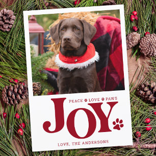 Tarjeta Festiva JOY Mascota personalizado foto de perro de impresi