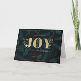 Tarjeta Festiva JOY Moda Navy Blue Business Holiday Card
