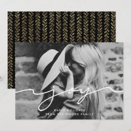 Tarjeta Festiva Joy Modern Navidades manuscritos Foto