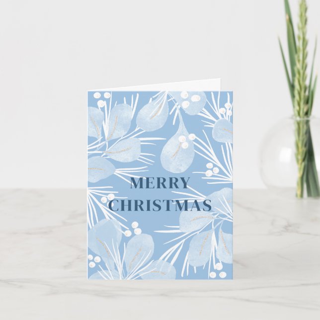Tarjeta Festiva Joy Navidades Design Blue (Anverso)