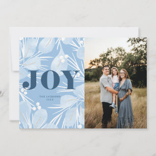 Tarjeta Festiva Joy Navidades Design Blue