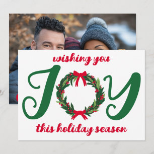 Tarjeta Festiva JOY Navidades escribieron una foto de un PERSONALI