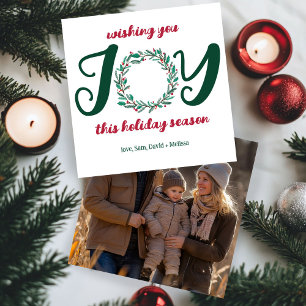 Tarjeta Festiva JOY Navidades escribieron una foto de un PERSONALI