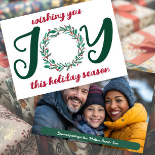 Tarjeta Festiva JOY Navidades escribieron una foto de un PERSONALI