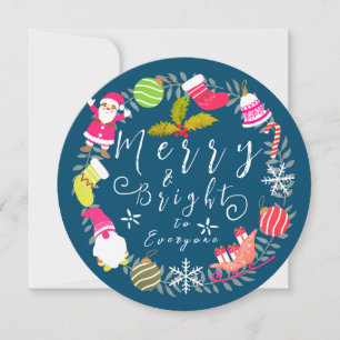 Tarjeta Festiva Joy Navidades Turquoise