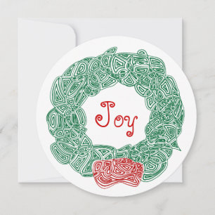 Tarjeta Festiva Joy Navidades Wreath