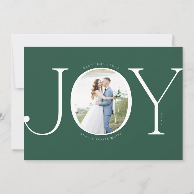 Tarjeta Festiva Joy New-wn Christmas Photo Card (Anverso)