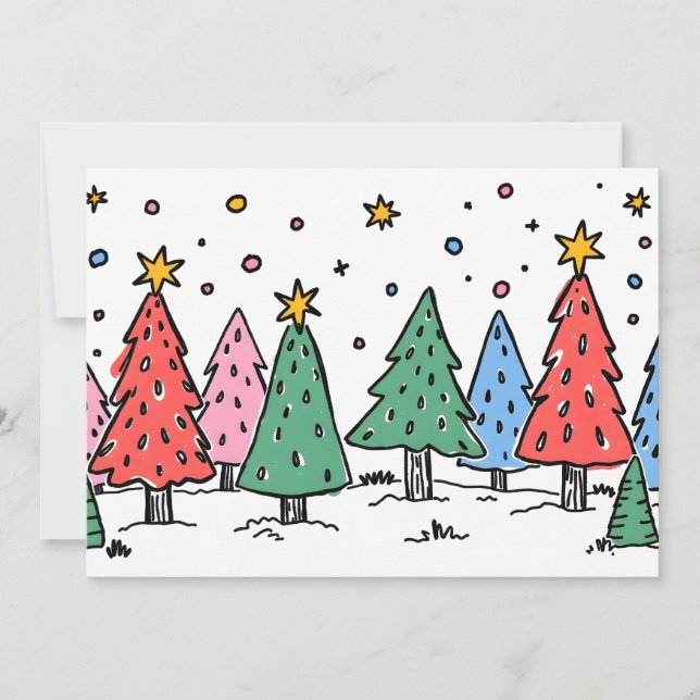 Tarjeta Festiva Joy of Christmas Doodle Art Style (Anverso)