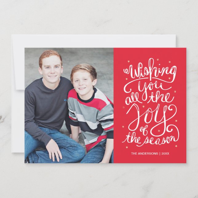 Tarjeta Festiva Joy of the Season Holiday Photo Card (Anverso)