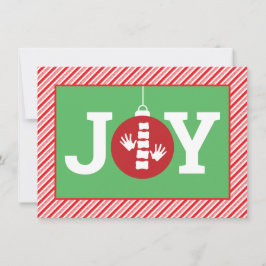 Tarjeta Festiva JOY Ornament Stripes Chiroprácticos Navidades plan
