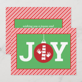 Tarjeta Festiva JOY Ornament Stripes Chiroprácticos Navidades plan