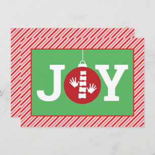 Tarjeta Festiva JOY Ornament Stripes Chiroprácticos Navidades plan