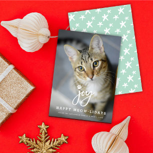 Tarjeta Festiva Joy Paw Imprimir Pincel Guión Gato Lover Mascota s