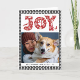 Tarjeta Festiva JOY Paws | Amantes De Las Mascotas Con Copos De Ni