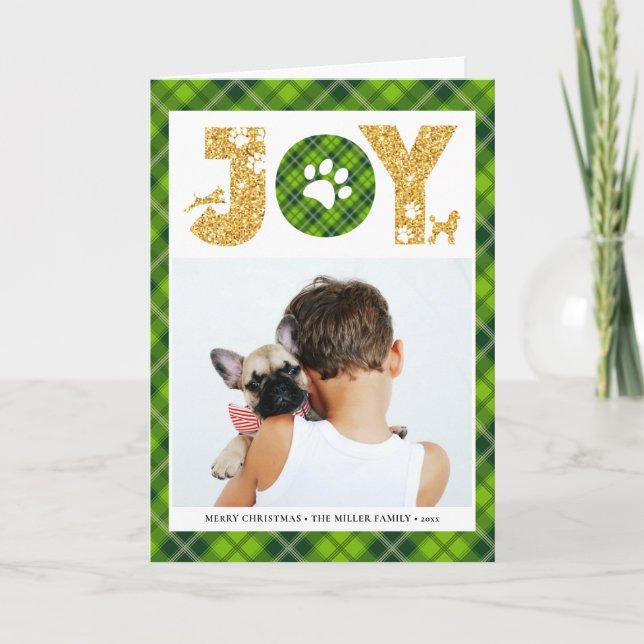 Tarjeta Festiva JOY Paws Gold | Amantes de las mascotas (Anverso)