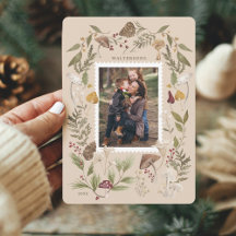 Joy Peace Love Watercolor Woodsy Mushrooms Foto