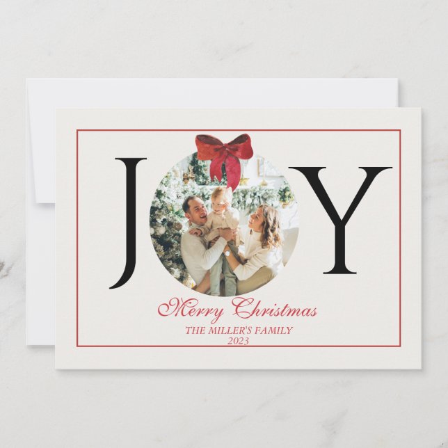 TARJETA FESTIVA JOY PERSONALIZADO MERRY CHRISTMAS GREETING (Anverso)