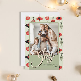 Tarjeta Festiva Joy Personalizado Navidades de fotografía familiar