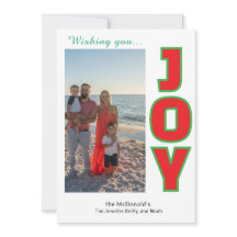 Joy Personalized Photo Collage Holiday Card