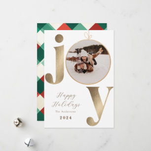 Tarjeta Festiva Joy Photo Holiday Card