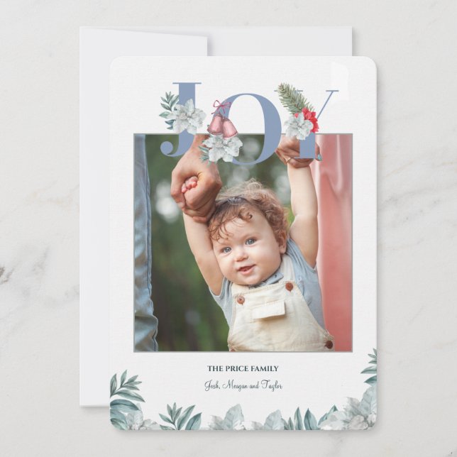 Tarjeta Festiva Joy Photo Holiday Card (Anverso)