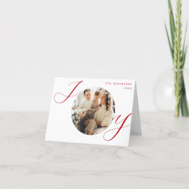 Tarjeta Festiva Joy Photo Navidades Navidades de guión rojo