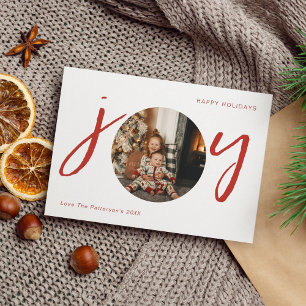 Tarjeta Festiva Joy Photo Script Happy