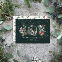 JOY Pine Cone Red Berry Birds Green Navidades