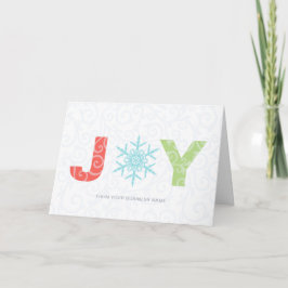 Tarjeta Festiva Joy Snowflake Moderno vacaciones de negocios corpo