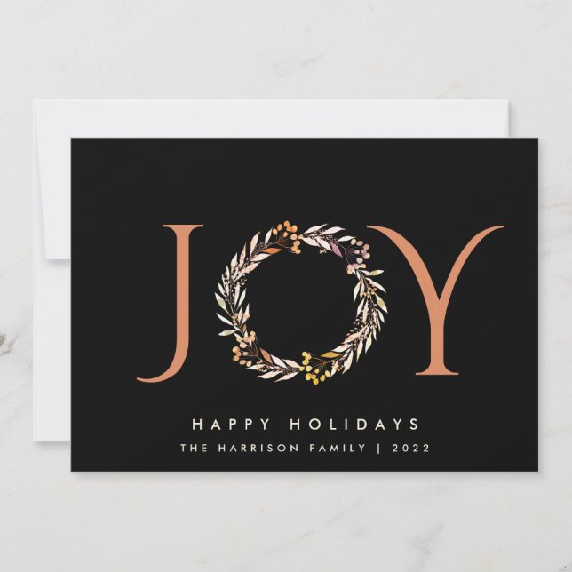 Tarjeta Festiva Joy Terracotta Black Navidades 2022 (Anverso)